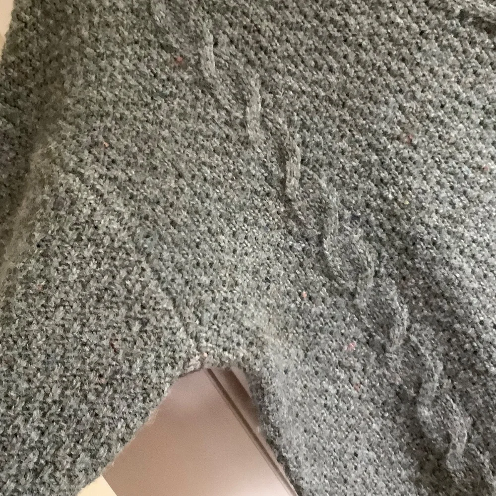 ZARA Men Cable Knit Sweater Gray Green SZ XL
